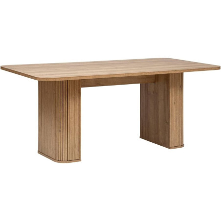 Table à manger en bois "Colva" - 6 couverts - Marron - L 180 x P 90 x H 75 cm