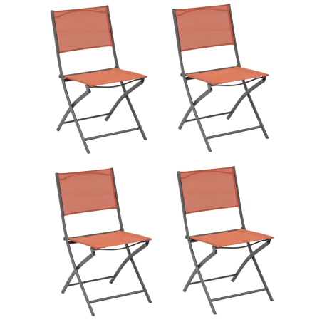 Lot de 4 chaises d'extérieur pliantes "Modula" - Orange ambré - L 46 x H 87 cm