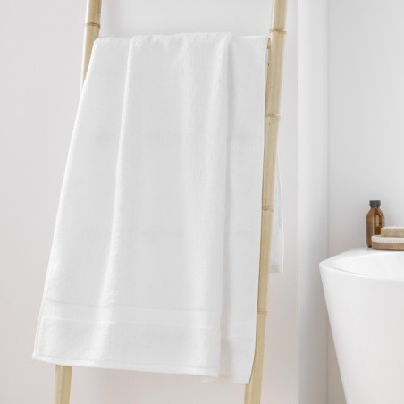 Drap de Douche 70 x 130 cm Elegance Blanc - 100 % Coton Uni