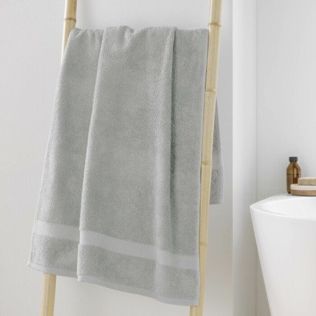 Drap de Douche 70 x 130 cm Elegance Perle - 100 % Coton Uni