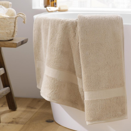 Drap de Bain 90 x 150 cm Elegance Noisette - 100 % Coton Uni