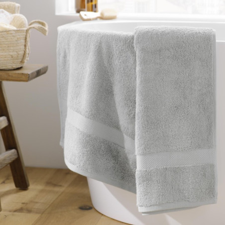 Drap de Bain 90 x 150 cm Elegance Perle - 100 % Coton Uni