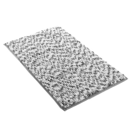 Tapis de Bain 45 x 75 cm Friza Blanc/Gris - Microfibre Tricolore