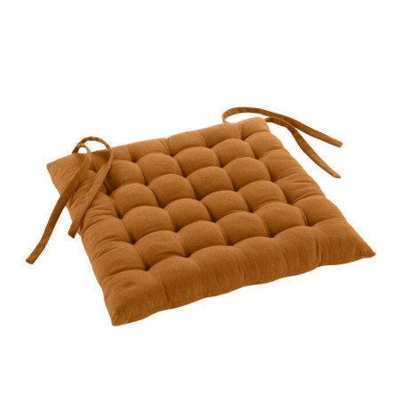 Lot de 6 assises matelassées 38 x 38 cm Twily Camel - Coton / Polyester Recyclé