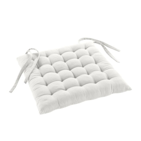 Lot de 6 assises matelassées 38 x 38 cm Twily Blanc - Coton / Polyester Recyclé