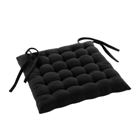 Lot de 6 assises matelassées 38 x 38 cm Twily Noir - Coton / Polyester Recyclé