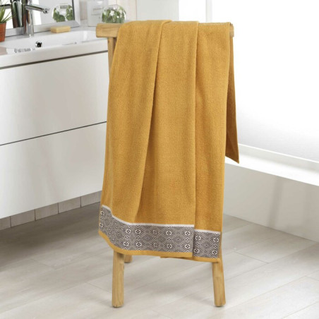 Drap de Bain 90 x 150 cm Esteban Ocre - Eponge Jacquard