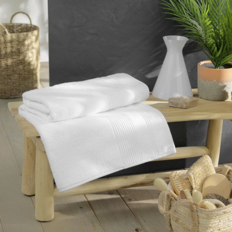 Drap de Bain 90 x 150 cm Tendresse Blanc - Eponge Unie