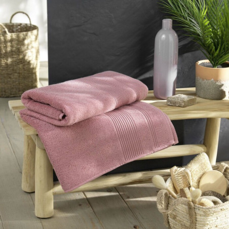 Drap de Bain 90 x 150 cm Tendresse Bois de Rose - Eponge Unie