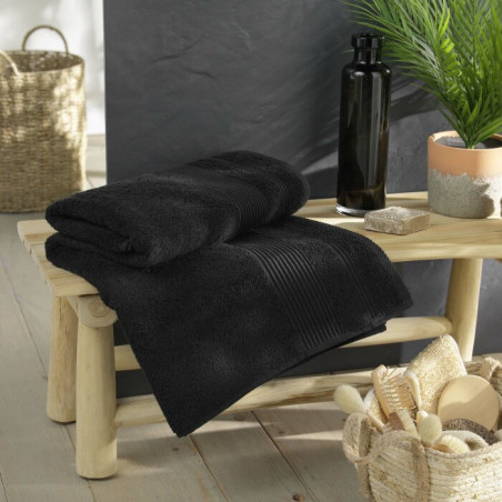 Drap de Bain 90 x 150 cm Tendresse Noir - Eponge Unie