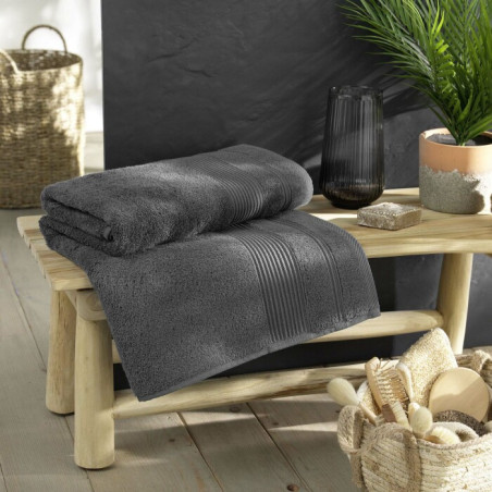 Drap de Bain 90 x 150 cm Tendresse Anthracite - Eponge Unie