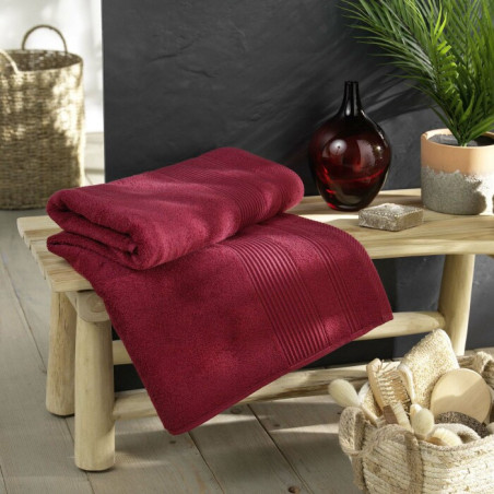 Drap de Bain 90 x 150 cm Tendresse Rubis - Eponge Unie