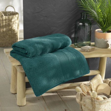 Drap de Bain 90 x 150 cm Tendresse Emeraude - Eponge Unie