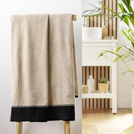 Drap de Bain 90 x 150 cm Majesty Sable - Eponge Jacquard