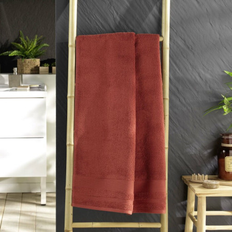 Drap de Douche 70 x 130 cm Tendresse Terracotta - Eponge Unie