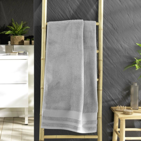 Drap de Douche 70 x 130 cm Tendresse Gris Perle - Eponge Unie