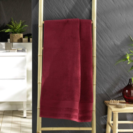 Drap de Douche 70 x 130 cm Tendresse Rubis - Eponge Unie