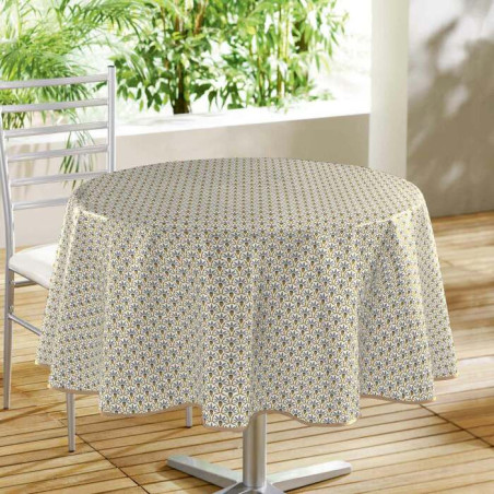 Nappe Ronde Diamètre 160 cm Stylart Taupe - PVC Imprimé