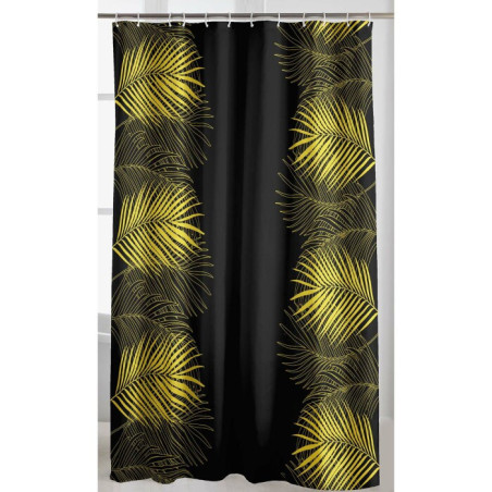 Rideau de Douche avec Crochets 180 x 200 cm Orbella Noir - Polyester Imprimé