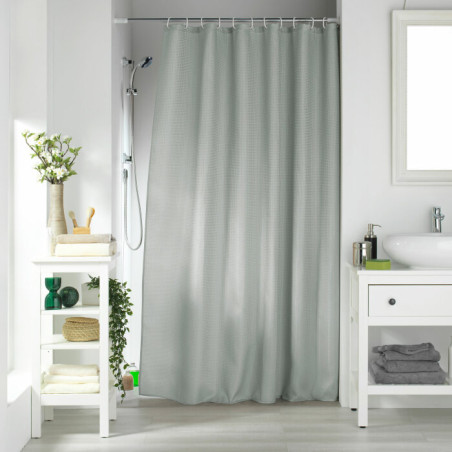 Rideau de Douche avec Crochets 180 x 200 cm Quartz Gris Clair - Jacquard