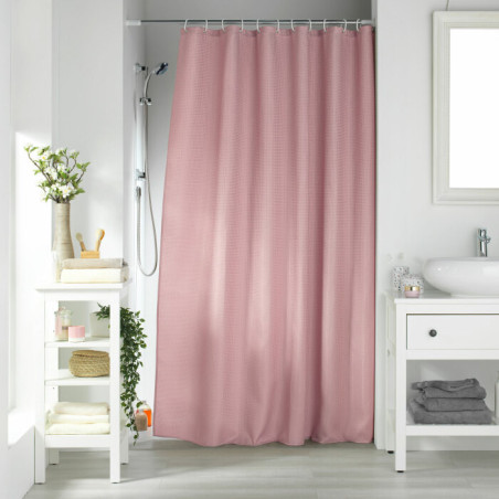 Rideau de Douche avec Crochets 180 x 200 cm Quartz Rose Poudre - Jacquard