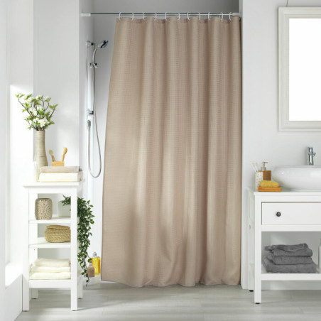 Rideau de Douche avec Crochets 180 x 200 cm Quartz Taupe - Jacquard