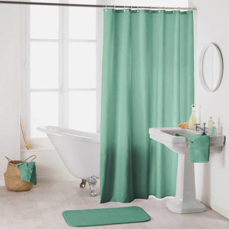 Rideau de Douche avec Crochets 180 x 200 cm Essencia Tilleul - Polyester