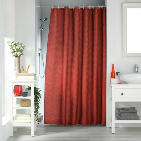 Rideau de Douche avec Crochets 180 x 200 cm Quartz Terracotta - Jacquard