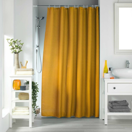 Rideau de Douche avec Crochets 180 x 200 cm Quartz Ocre - Jacquard