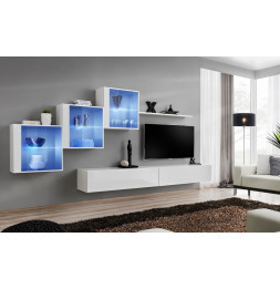 Meuble Télé Blanc Design pas cher! Meuble TV EVA Blanc.