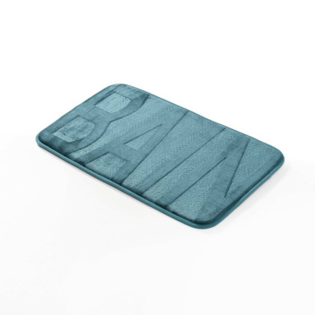 Tapis de Bain 45 x 75 cm Bain Bleu/Emeraude - Microfibre Relief