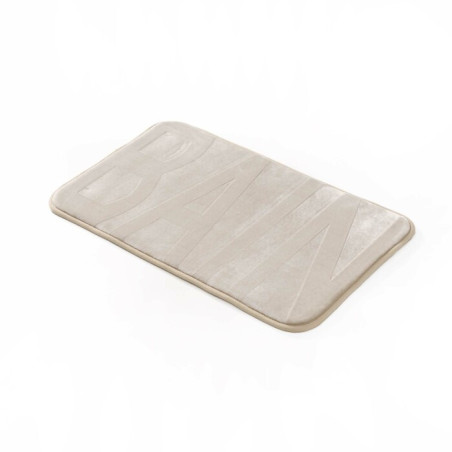 Tapis de Bain 45 x 75 cm Bain Taupe - Microfibre Relief