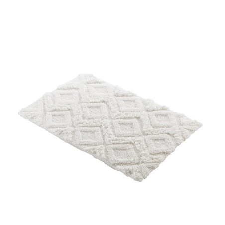 Tapis de Bain 50 x 80 cm Ikatis Blanc/Blanc - Coton Jacquard