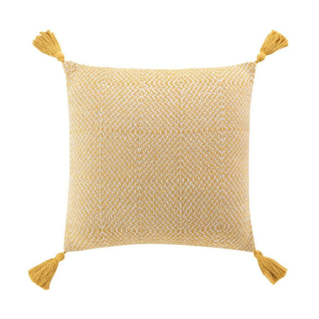 Coussin Déhoussable 40 x 40 cm Louisette Jaune - Coton Tissé