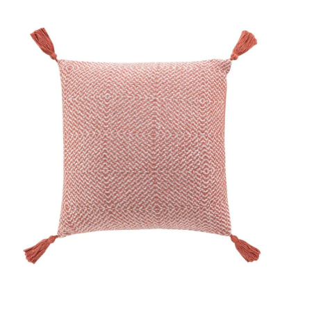 Coussin Déhoussable 40 x 40 cm Louisette Terracotta - Coton Tissé