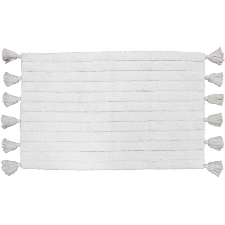 Tapis de Bain 50 x 80 cm Minatis Blanc/Blanc - Coton Jacquard