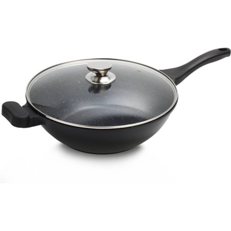 Wok en aluminium imitation pierre -Tous feux DONT induction - D 32 cm