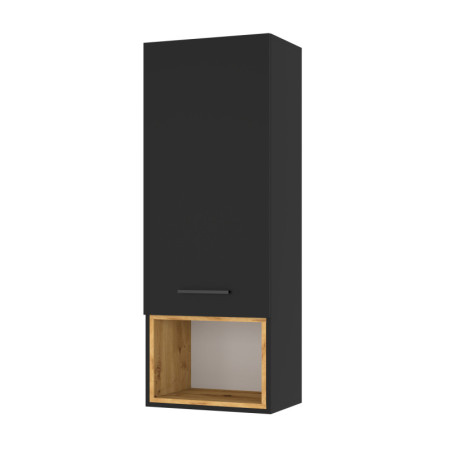 Armoire suspendue en bois "Anette G" - Noir mat - H 129 cm