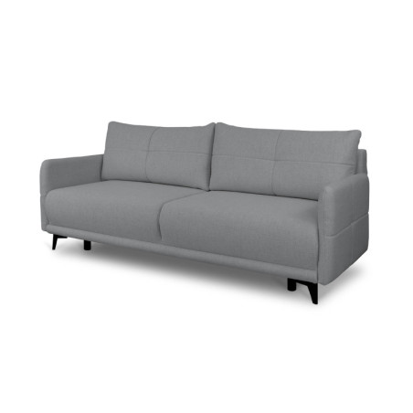 Canapé convertible 3 places en tissu et bois "Dzeta" - Gris - L 210 cm