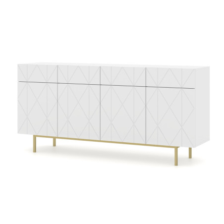 Commode avec cadre doré "Kairo" - Blanc - L 180 cm