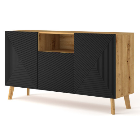 Buffet "Luxi" - Marron/Noir Mat - L 146 cm