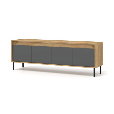 Meuble TV en bois "Nesta" - Marron Clair/Gris - L 166 cm