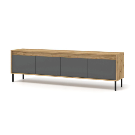 Meuble TV en bois "Nesta" - Marron Clair/Gris - L 192 cm