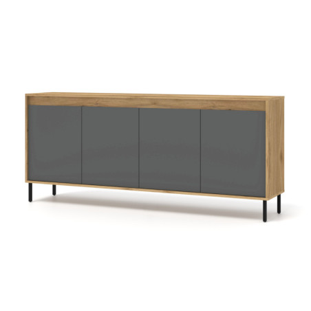 Commode en bois "Nesta" - Marron Clair/Gris - LD 192 cm