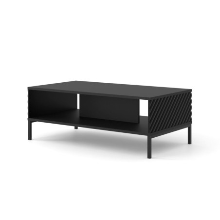 Table basse avec structure noire "Surf" - Noir mat - L 90 x l 60 cm