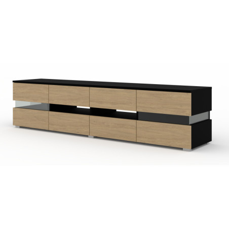 Meuble TV avec LED "Viper" - Beige/Noir - L 186 cm