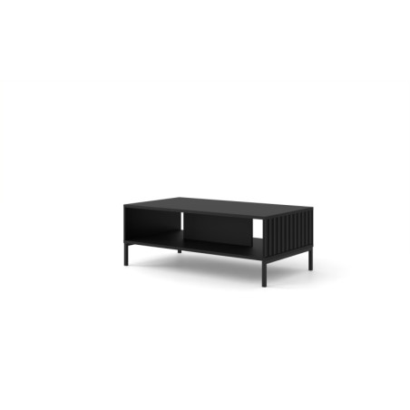 Table basse avec structure noire "Wave" - Noir mat - L 90 x l 60 cm