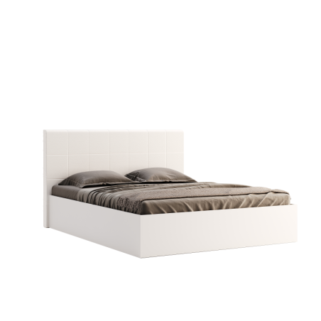 Lit coffre queen size en bois "Bianco" - Blanc - 160 x 200 cm