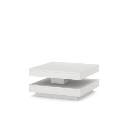 Table basse "Pico" à plateau rotatif - Blanc - L 67 x H 33 cm