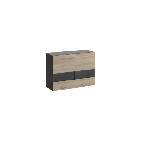 Meuble haut de cuisine en bois "Livia" - Marron/Beige - L 80 cm